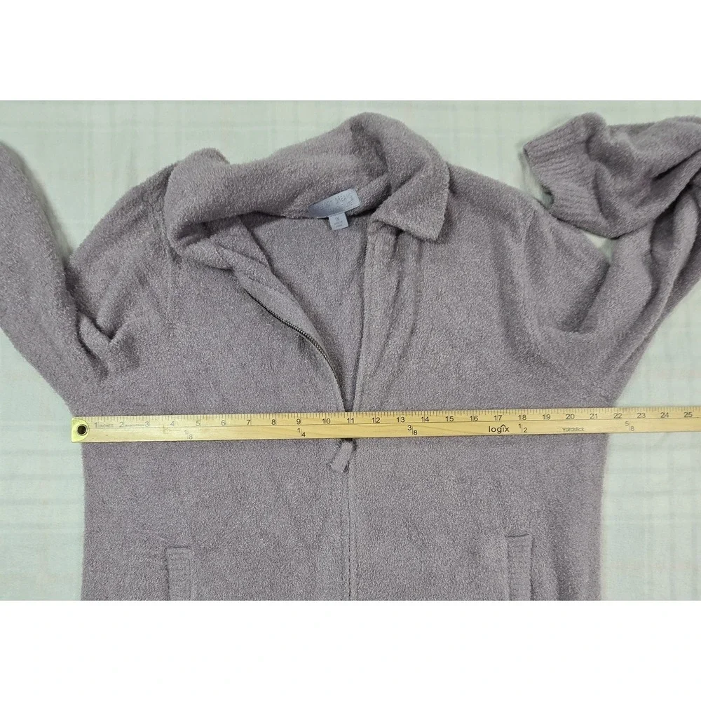 Barefoot Dreams Sweater CozyChic Lite Fleece Full Zip Jacket Collared Purple 1X